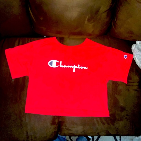 Champion crop top red T-shirt small - Picture 1 of 5
